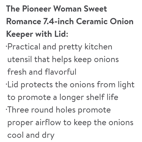 ❤️ New Pioneer Woman Sweet Romance Gingham Potatoe, Onion & Garlic Keepe… - Picture 5 of 8